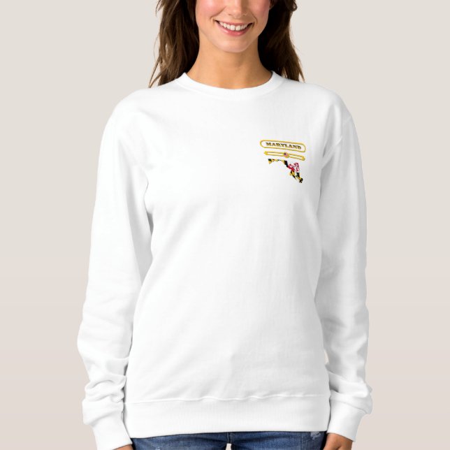 MARYLAND MAP, MARYLAND, USA. SAMER BRASIL SWEATSHIRT (Front)