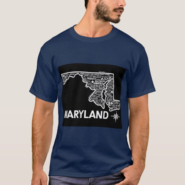 Maryland Map Oversized T-Shirt (Front)