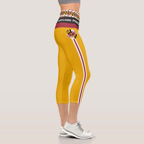 Maryland  Maryland Flag fashion Fitness Sports  Capri Leggings