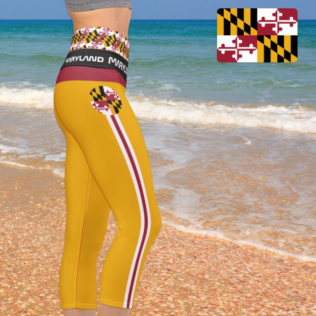 Maryland & Maryland Flag fashion, Fitness, Sports  Capri Leggings (Creator Uploaded)
