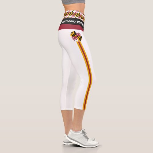 Maryland  Maryland Flag fashion Fitness Sports  Capri Leggings