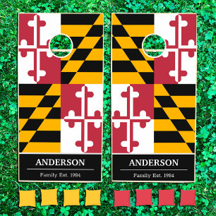 Maryland & Maryland Flag personalized / Family fun Cornhole Set