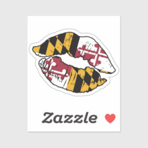 Maryland Marylander Lipstick Love Flag Sticker