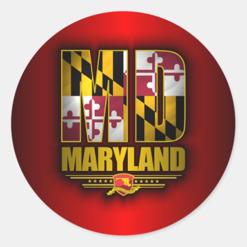 Maryland MD Classic Round Sticker