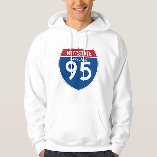 Maryland MD I-95 Interstate Highway Shield - Hoodie (Front)
