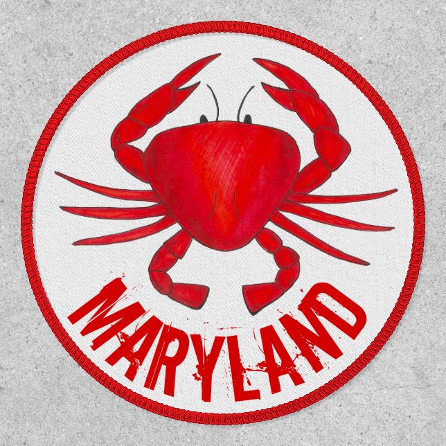 Maryland MD Red Baltimore Hard Shell Crab Seafood Patch (Front)