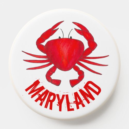 Maryland MD Red Baltimore Hard Shell Crab Seafood PopSocket