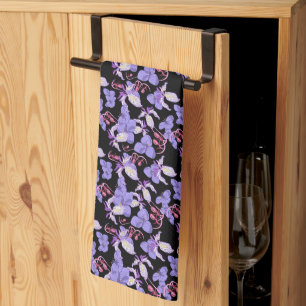 Maryland Native Flowers Kitchen Towel (Black)