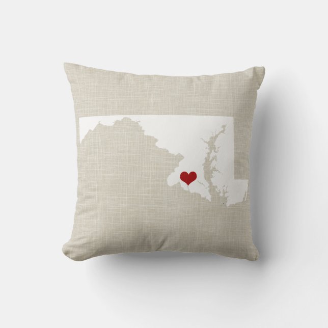 Maryland New Home State Throw Pillow 16" x 16" (Front)