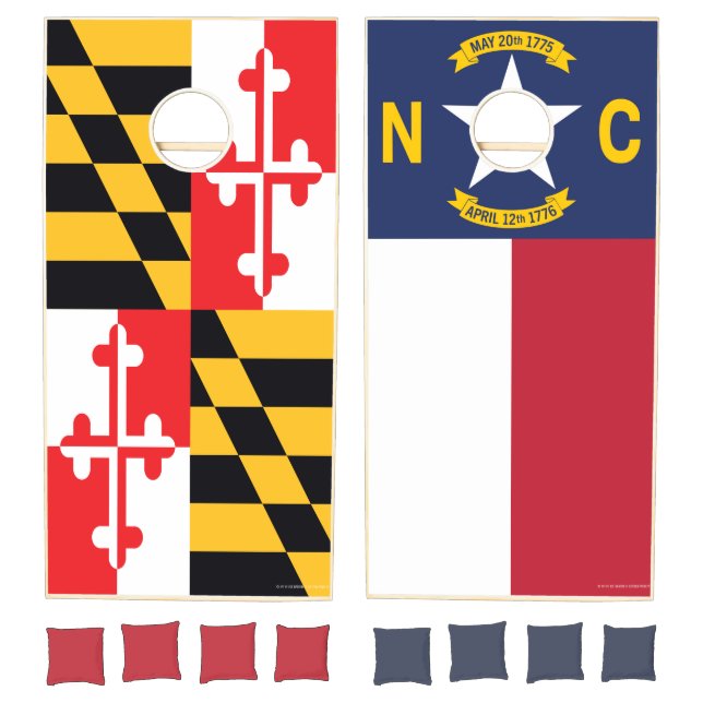 Maryland & North Carolina Flags Cornhole Set (Set)