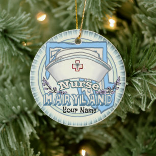 Maryland Nurse Ceramic Ornament
