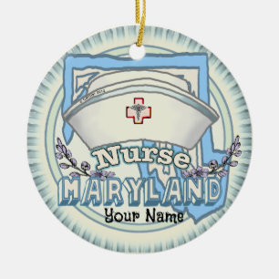 Maryland Nurse Ceramic Ornament
