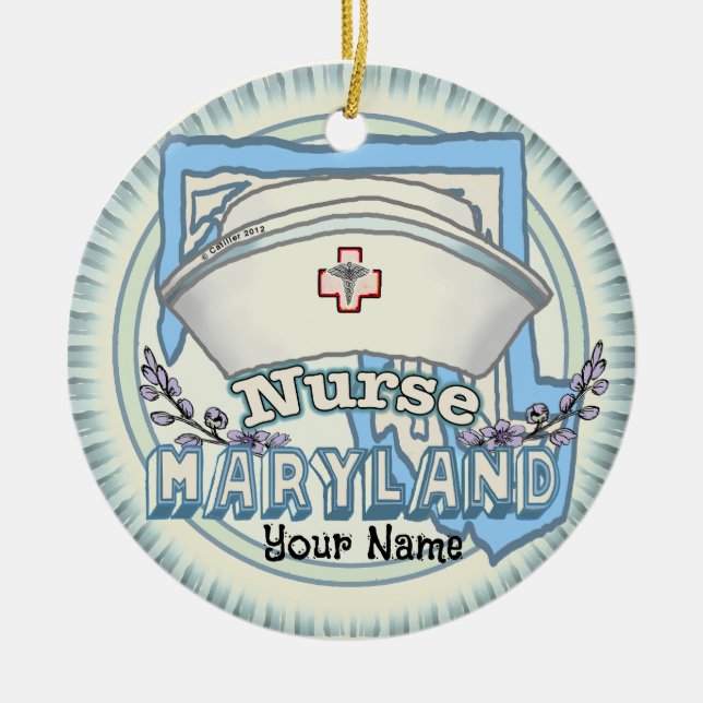 Maryland Nurse Ceramic Ornament (Front)