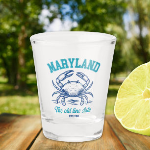 Maryland Old Line State Crab Shot Glass