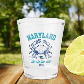 Maryland Old Line State Crab Shot Glass