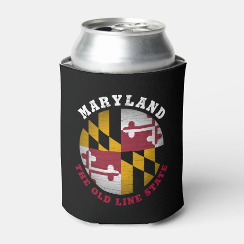 MARYLAND OLD LINE STATE FLAG  CAN COOLER