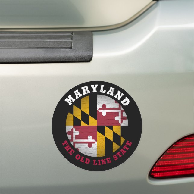 MARYLAND OLD LINE STATE FLAG CAR MAGNET (In Situ)