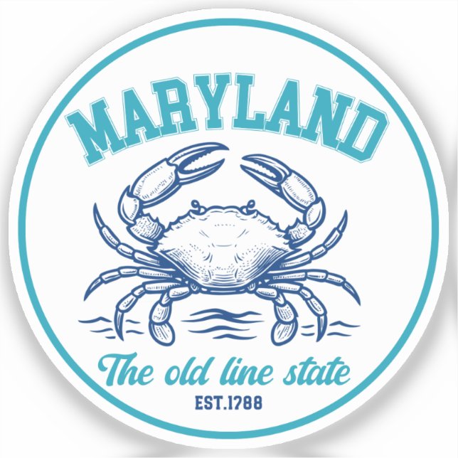 Maryland Old Line State Gift for Nature Lover Sticker (Front)