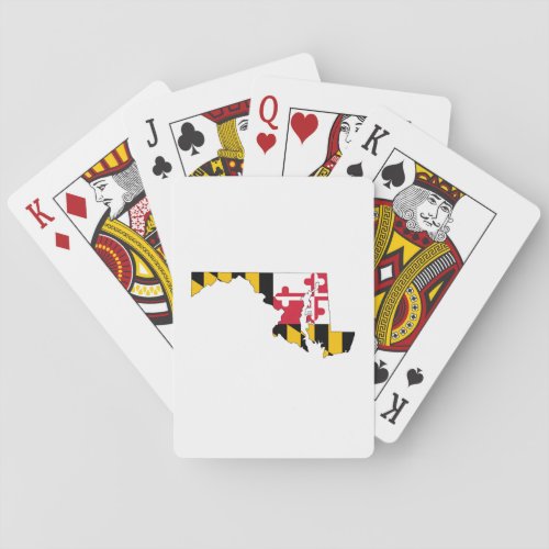 Maryland Outline Map and Flag Playing Cards