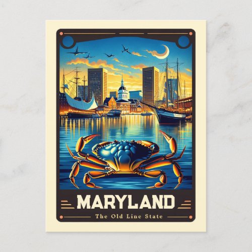 Maryland  Patriotic Spirit Vintage Postcard