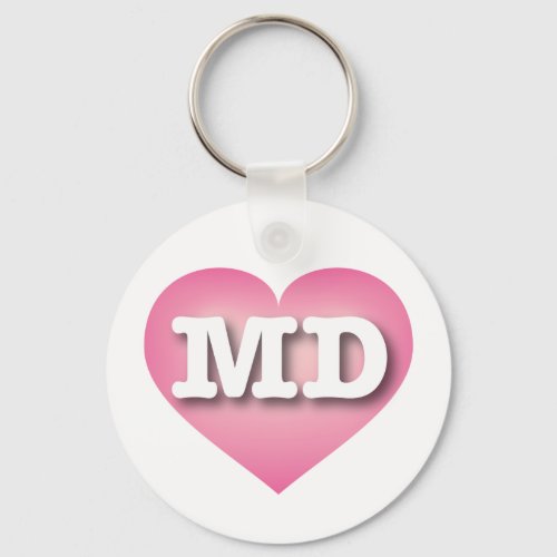 Maryland Pink Fade Heart _ I love MD Keychain