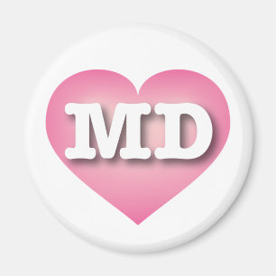 Maryland Pink Fade Heart - I love MD Magnet