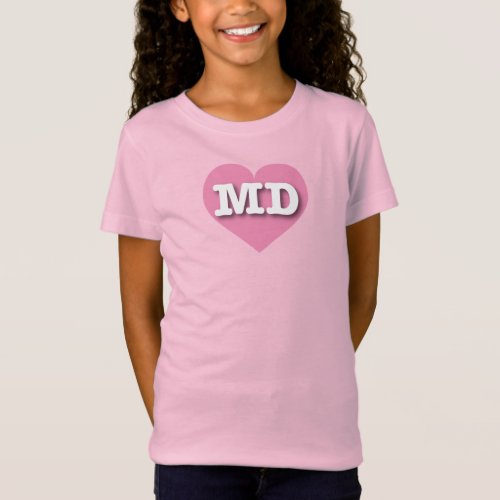 Maryland Pink Heart _ I love MD T_Shirt