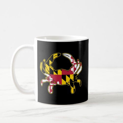 Maryland Pride Flag Crab With Md Flag Colors Overl Coffee Mug