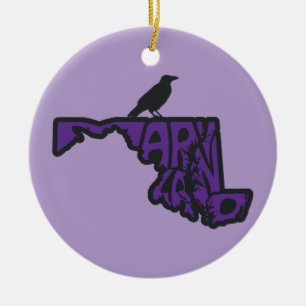 Maryland Raven Christmas Tree Ornament