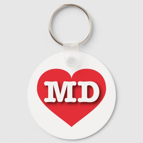 Maryland Red Heart _ I love MD Keychain