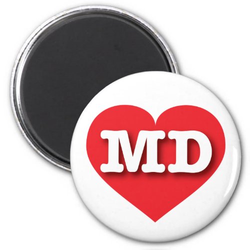 Maryland Red Heart _ I love MD Magnet