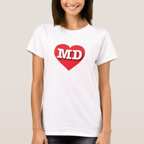 Maryland Red Heart _ I love MD T_Shirt