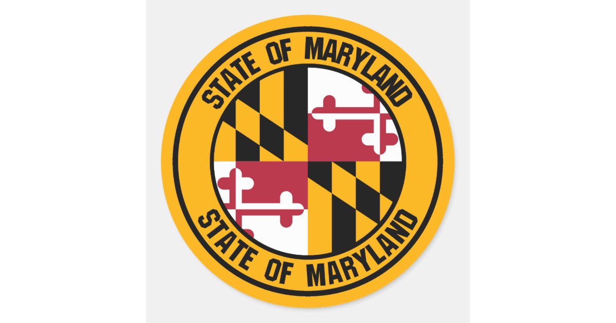 Maryland Round Emblem Classic Round Sticker 