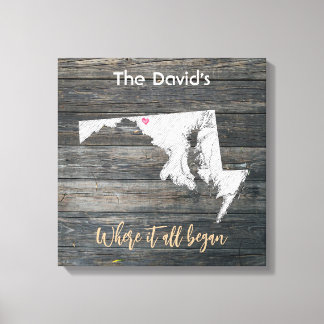 Maryland Rustic Stretched Canvas Print