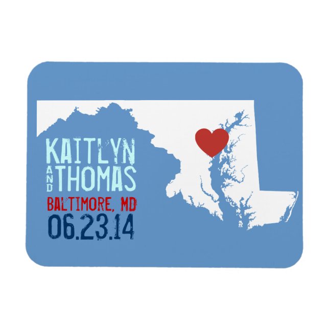 Maryland Save the Date - Customizable City Magnet (Horizontal)