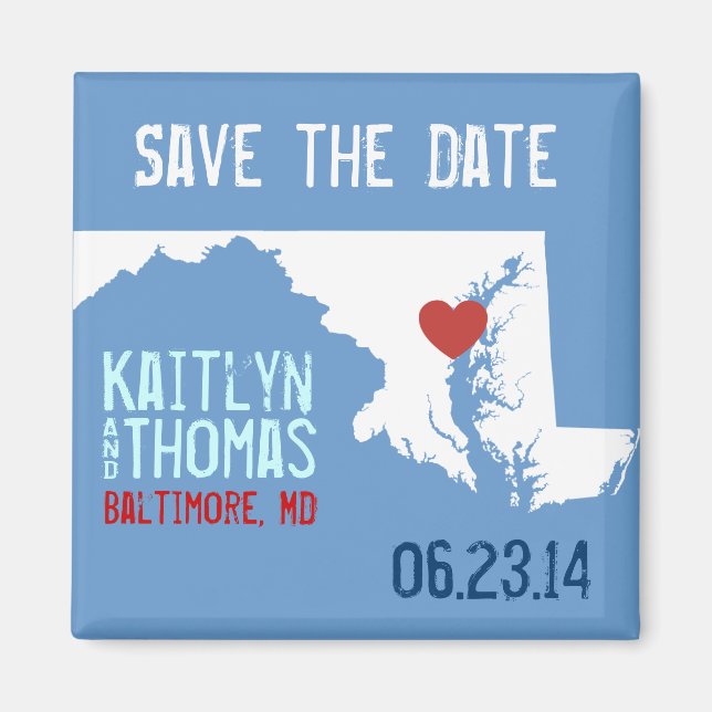 Maryland Save the Date - Customizable City Magnet (Front)