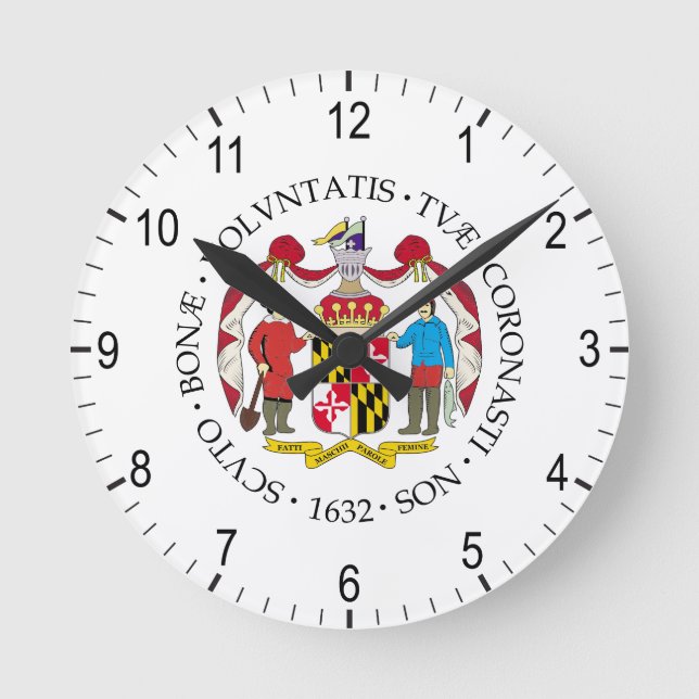 Maryland sign round clock (Front)