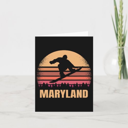 Maryland Snowboarding Vintage Md Snow Boarder Retr Card