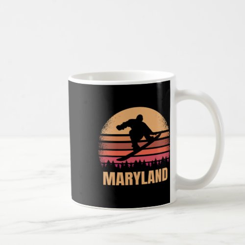 Maryland Snowboarding Vintage Md Snow Boarder Retr Coffee Mug