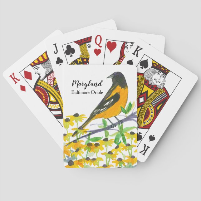 Maryland Souvenir Baltimore Oriole Bird Poker Cards (Back)