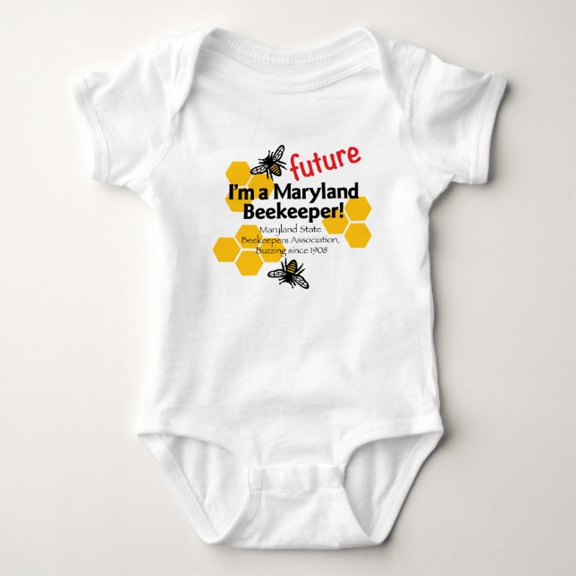 Maryland State Beekeepers Association Baby Suit Bodysuit (Front)
