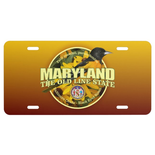 Maryland State Bird & Flower License Plate (Front)