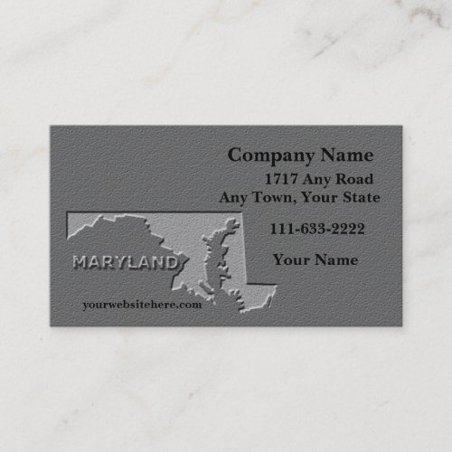 Maryland State Business card  carved stone look