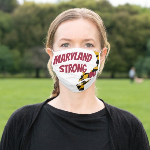 Maryland State Flag and Map Adult Cloth Face Mask