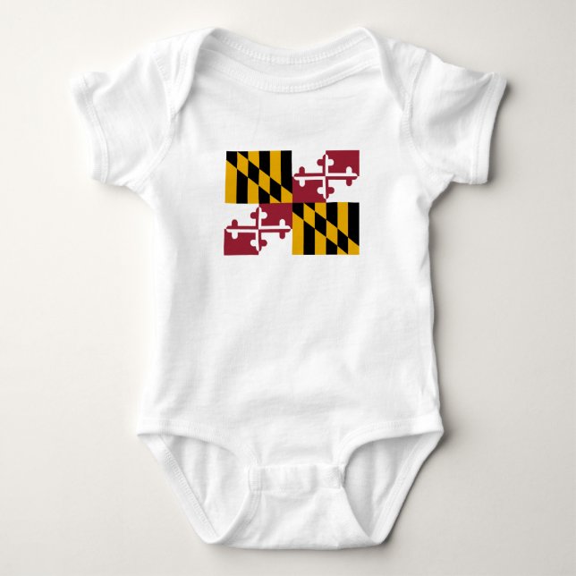 Maryland State Flag Baby Bodysuit (Front)