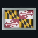MARYLAND STATE FLAG BELT BUCKLE<br><div class="desc">The flag of the state of Maryland features the 17th-century heraldic banner of arms of Cecil,  2nd Baron Baltimore.</div>