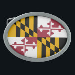 Maryland State Flag Belt Buckle<br><div class="desc">Patriotic Maryland state flag.</div>