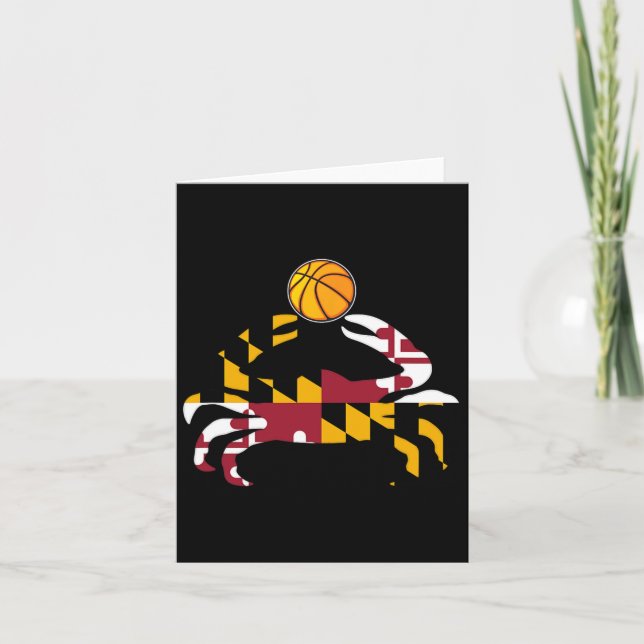 Maryland State Flag Blue Crab Pride With Bysketbyl Card (Front)