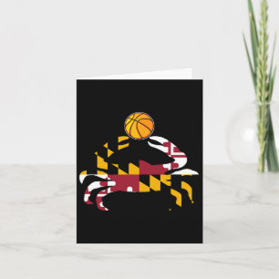 Maryland State Flag Blue Crab Pride With Bysketbyl Card