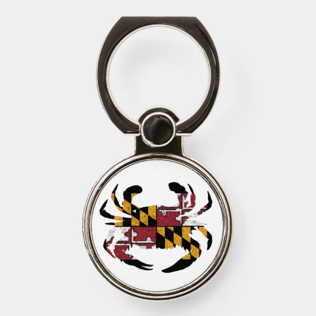 Maryland State Flag Blue Crab Ring Phone Grip (Front)